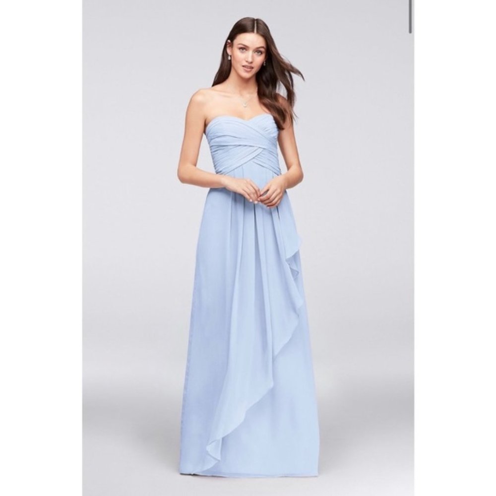 David's Bridal Ice Blue Strapless Dress (NWT)